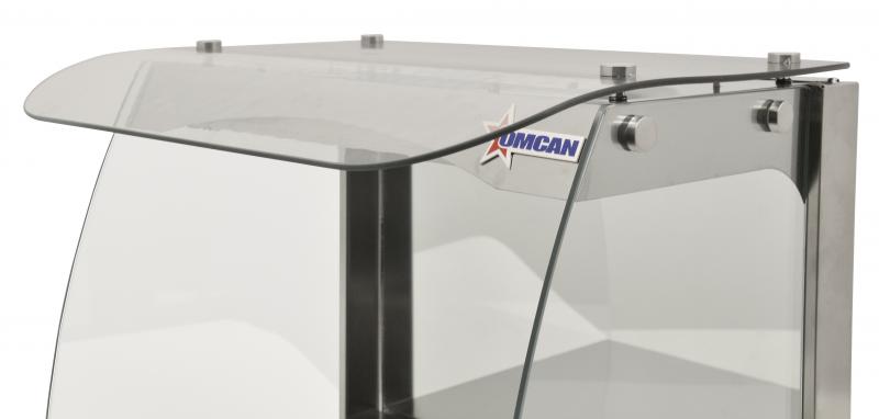 Omcan FW-CN-0066-C 17" Countertop Full Service Heated Display Case, 1-Shelf, 66L (2.33 Cu. Ft.), Curved Glass