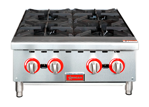 Omcan CE-CN-HP24-M 24 In. Countertop Gas Hot Plate, 4 Burners, 100,000 BTU, Open Burner Design