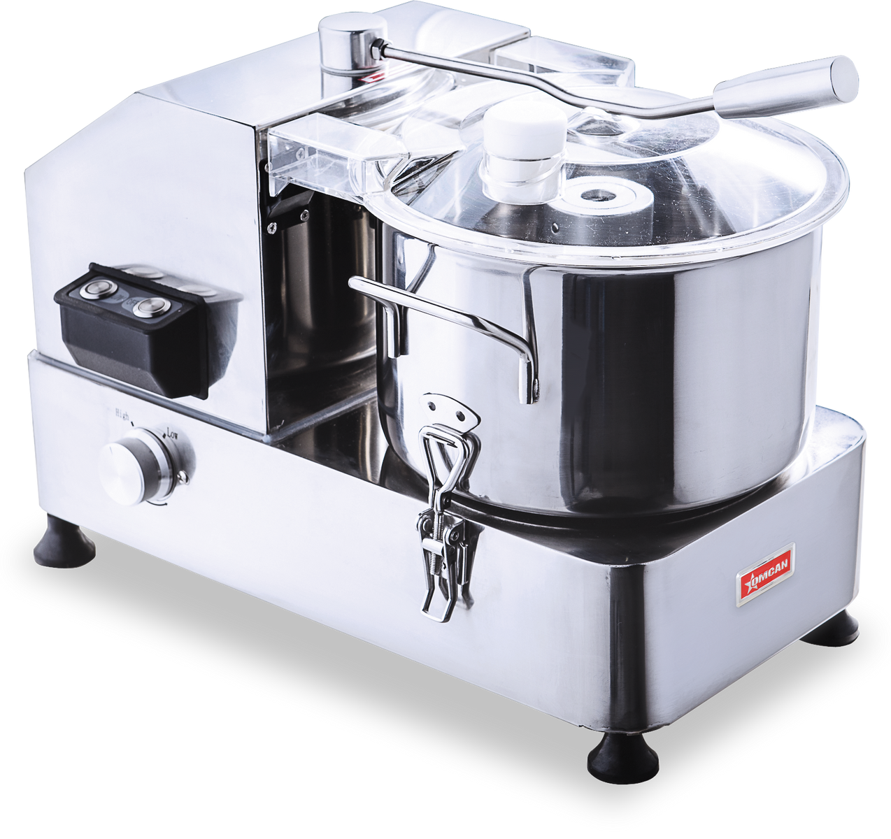 Omcan FP-CN-0006 6 Qt Bowl Processor, 2.4 HP, Variable Speed (966-2470 RPM), 4Cr13 Stainless Steel Blade