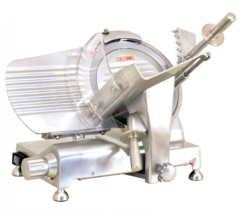 Omcan MS-CN-0250-C 22 In. Belt-Driven Meat Slicer, 10" Blade, 150W, Blade Lock Safety