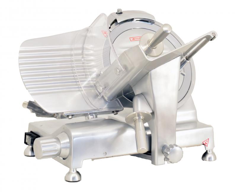 Omcan MS-CN-0250-C 22 In. Belt-Driven Meat Slicer, 10" Blade, 150W, Blade Lock Safety