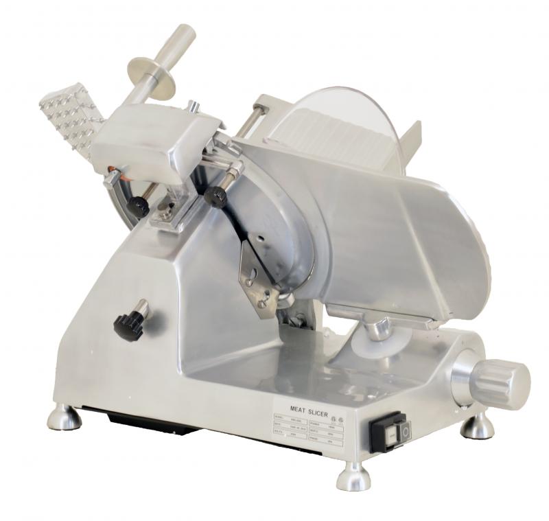 Omcan MS-CN-0250-C 22 In. Belt-Driven Meat Slicer, 10" Blade, 150W, Blade Lock Safety