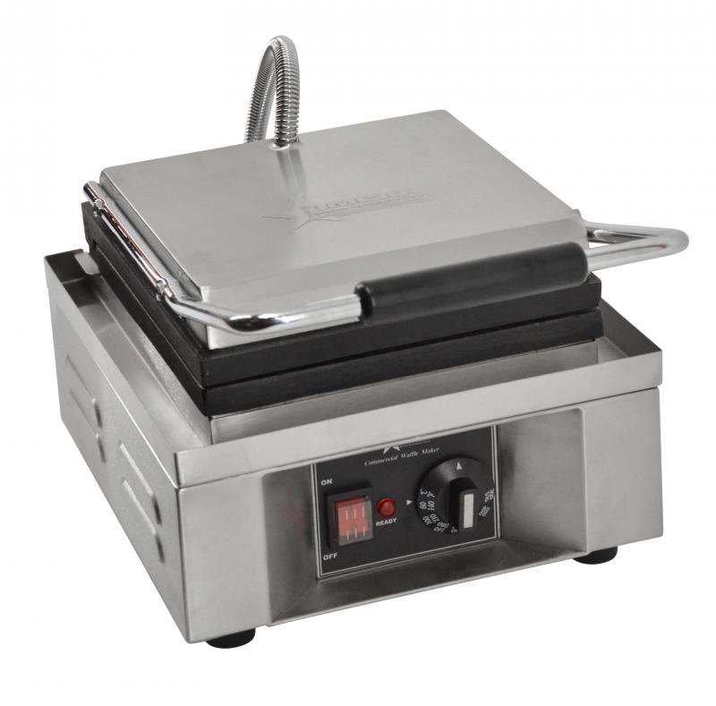 Omcan CE-CN-0351 12 In. Brussels-Style Waffle Maker, 7.5" x 3.75" Plates, 1,600W, Thermostat Control