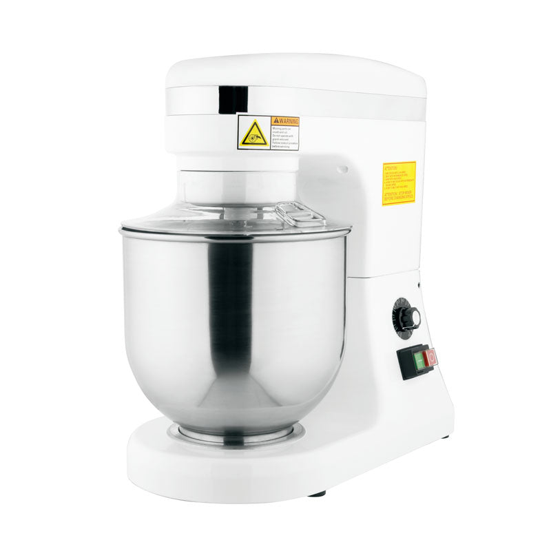 Omcan MX-CN-0007-HW 7 Qt. Countertop Planetary Mixer, 270W, Variable Speed, White
