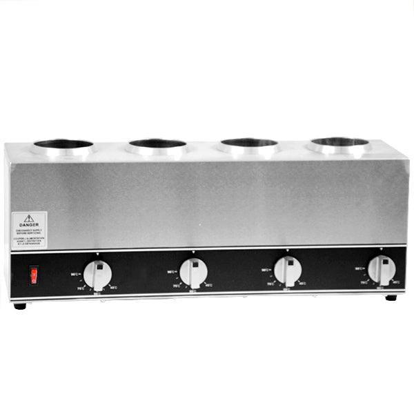 Omcan FW-CN-1604 23 In. Quadruple Squeeze Bottle Sauce Warmer, 800W, Stainless Steel