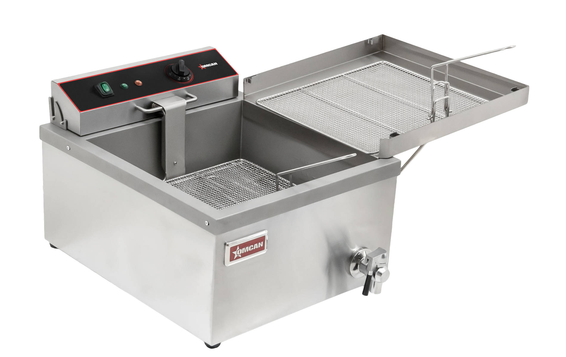 Omcan CE-CN-1700-F Countertop Electric Donut and Funnel Cake Fryer, 25 lbs (3 Gal) Oil Capacity, 1,700W