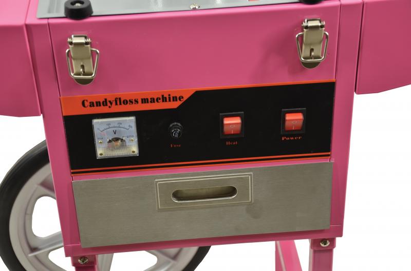 Omcan 40383 Cotton Candy Machine with Trolley Cart, 20 In. Bowl, 3.3 lb/hr Output, Stainless Steel