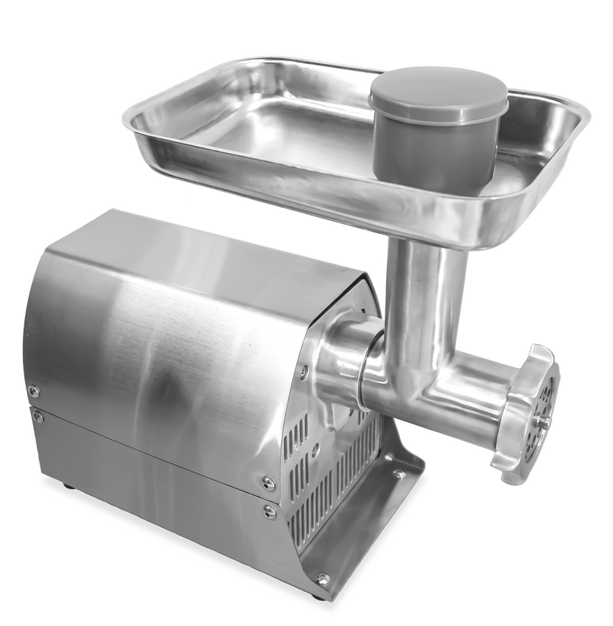 Omcan MG-CN-0008-E #8 Stainless Steel Meat Grinder, 300W, 240-260 lbs/hr, Gear-Driven