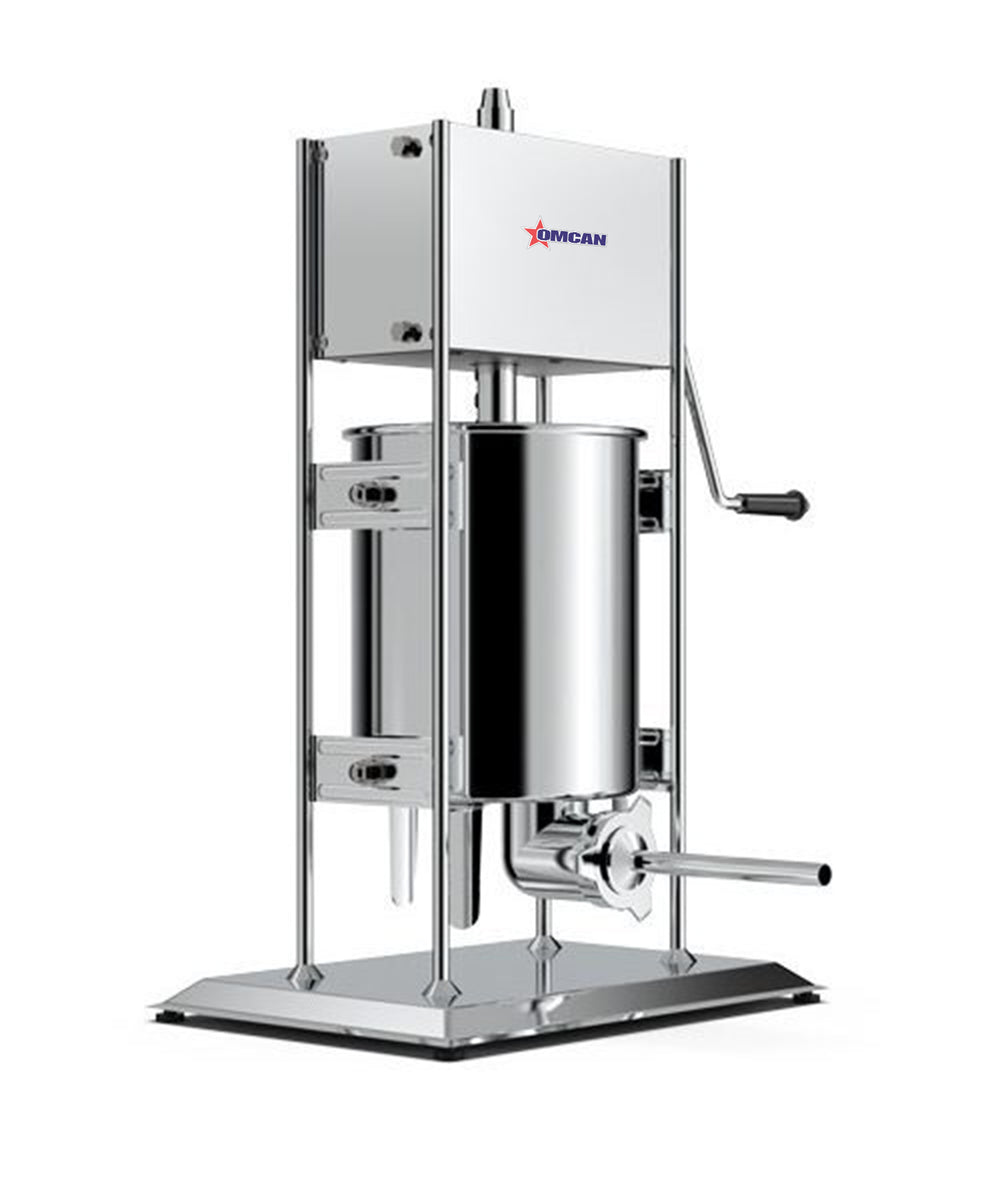 Omcan 47500 Manual Vertical Sausage Stuffer, 33 lb Capacity, Gear Driven, Stainless Steel