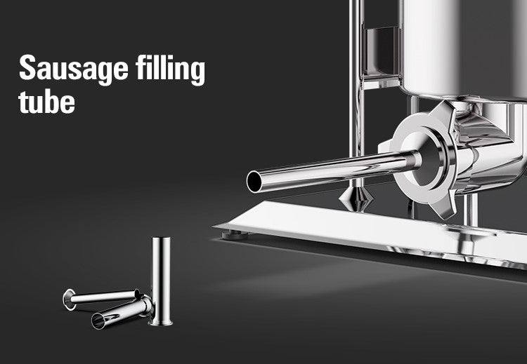 Omcan 47500 Manual Vertical Sausage Stuffer, 33 lb Capacity, Gear Driven, Stainless Steel