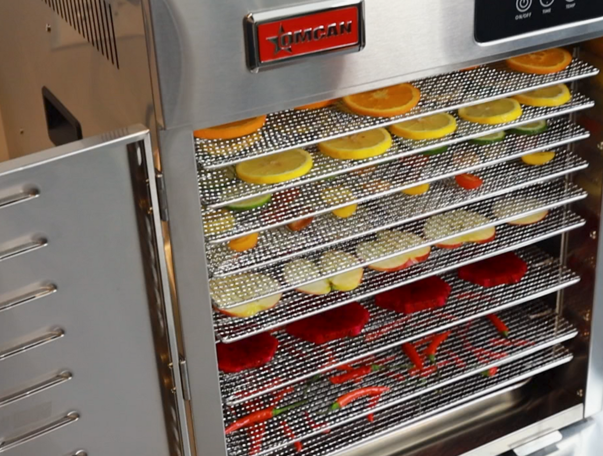 Omcan CE-CN-0012-E 12-Tray Stainless Steel Food Dehydrator, Digital Control, 1,000W