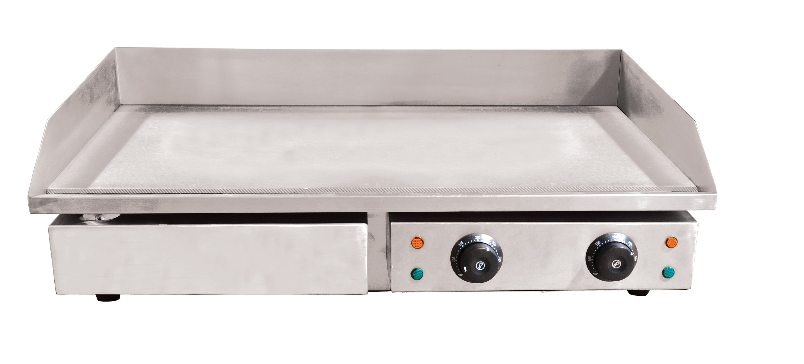 Omcan CE-CN-4400 Countertop Smooth Stainless Steel Griddle, 28.5" x 15.75" Cooking Area, 4,400W