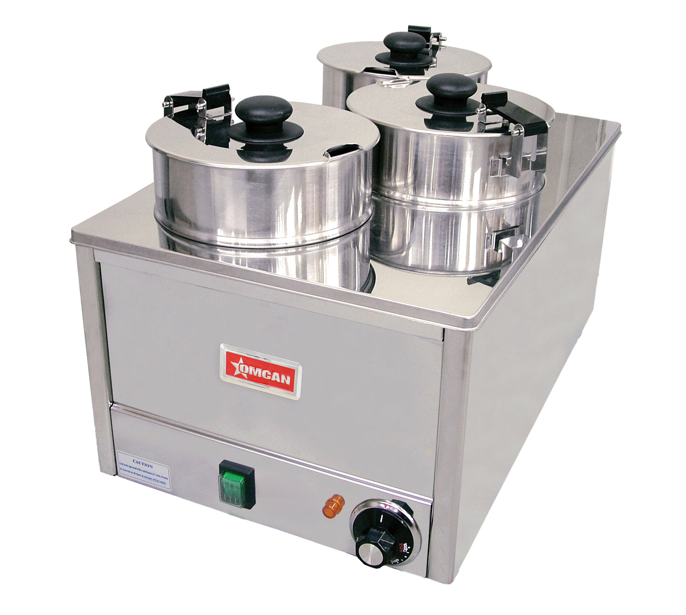 Omcan FW-TW-0012 22 In. Triple Well Countertop Food Warmer, 4 Qt. Per Container, 1.2 kW, 120V