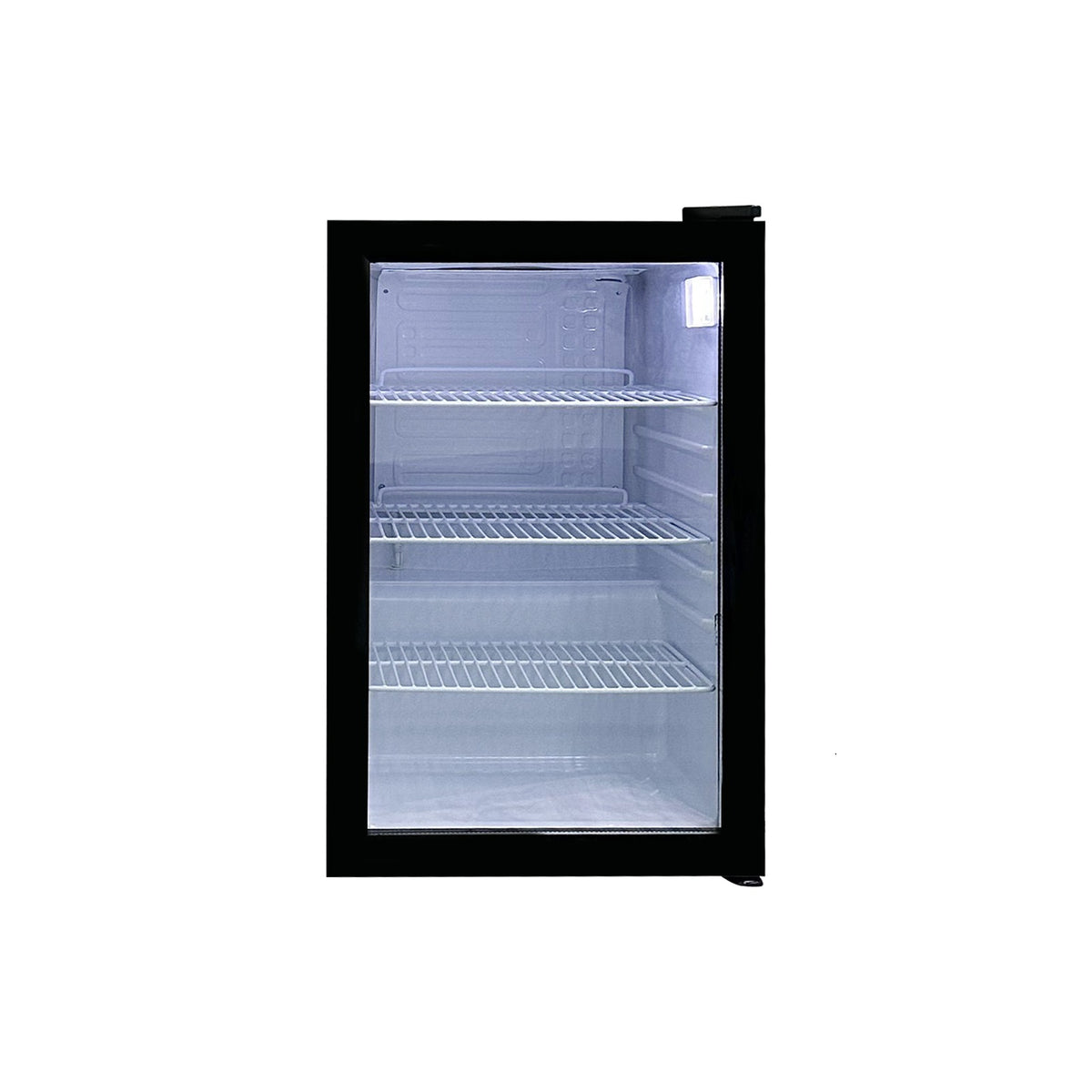 Omcan RS-CN-0068 19 In. Black Countertop Display Refrigerator, 68L (2.4 Cu. Ft.), Swing Glass Door