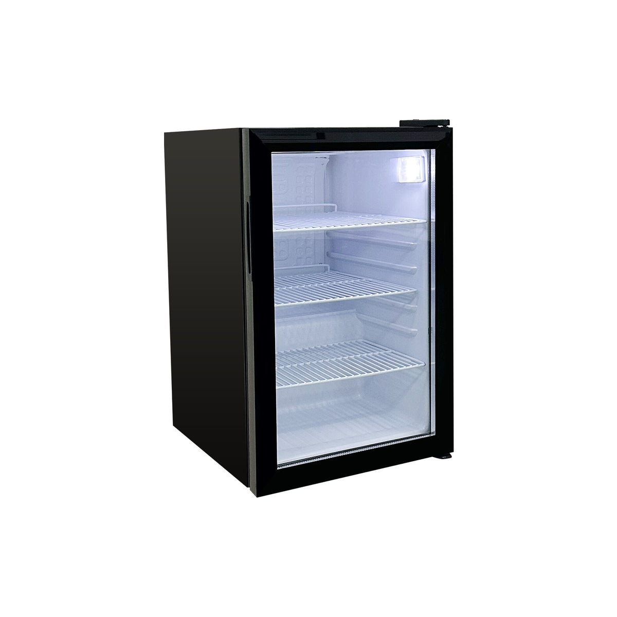Omcan RS-CN-0068 19 In. Black Countertop Display Refrigerator, 68L (2.4 Cu. Ft.), Swing Glass Door