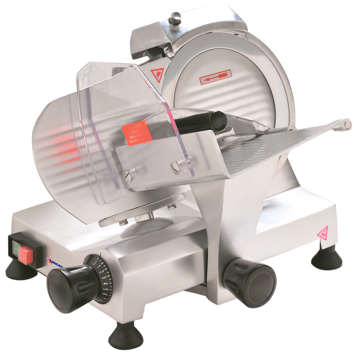 Omcan MS-CN-0220 9 In. Belt-Driven Meat Slicer, 120W, High Carbon Steel Blade