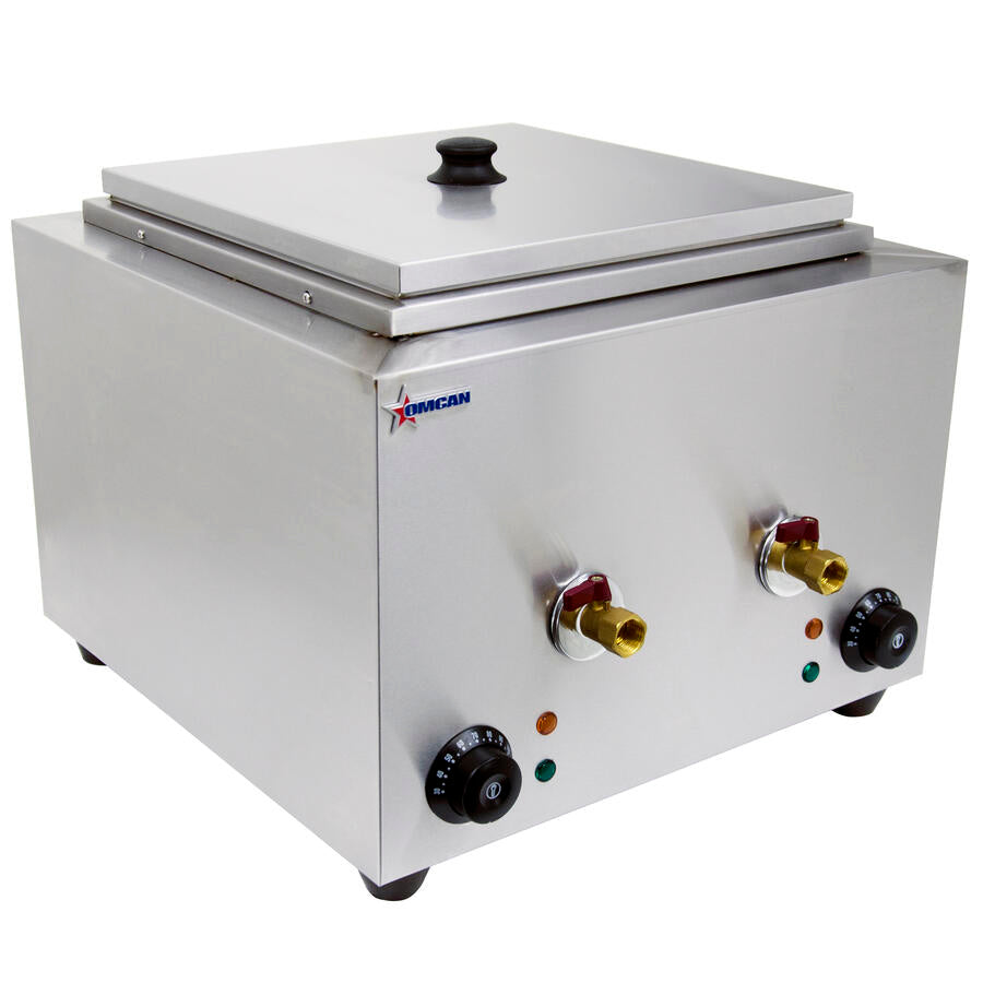 Omcan CE-CN-0004-A Countertop Electric Pasta Cooker, Dual 6L Tanks, 4 Baskets, 2,400W