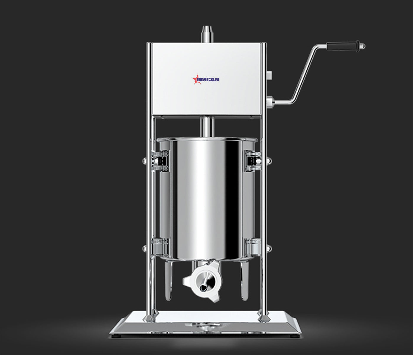 Omcan 47499 Manual Vertical Sausage Stuffer, 22 lb Capacity, Gear Driven, Stainless Steel