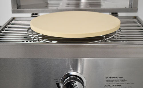 Omcan CE-CN-0748 Portable Propane Pizza Oven, 12,000 BTU, 13 In. Pizza Stone, Foldable Legs