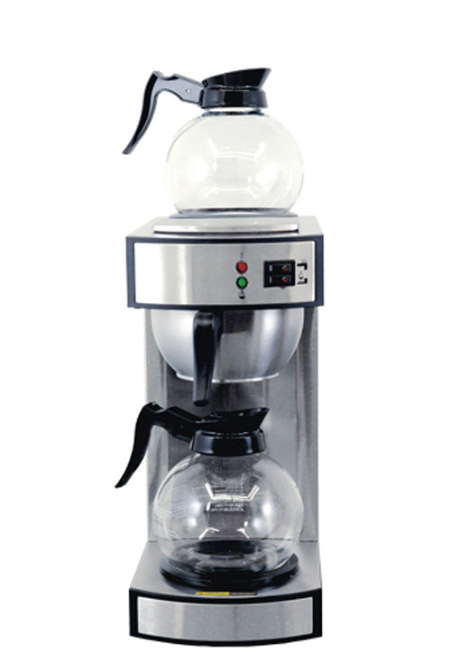 Omcan CM-CN-0002-D Stainless Steel Coffee Maker, Dual Glass Decanters, 1,650W, 100 Cups/Hr