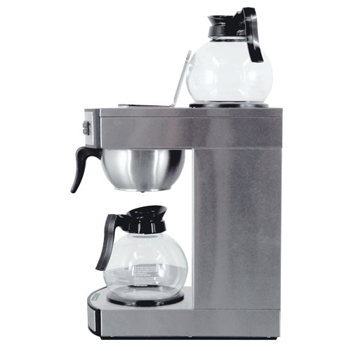 Omcan CM-CN-0002-D Stainless Steel Coffee Maker, Dual Glass Decanters, 1,650W, 100 Cups/Hr