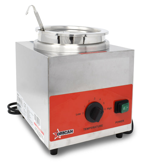 Omcan FW-CN-0004 Countertop Food Warmer, 3.5 Qt., 500W, 6 Temperature Settings, Ladle and Lid Included
