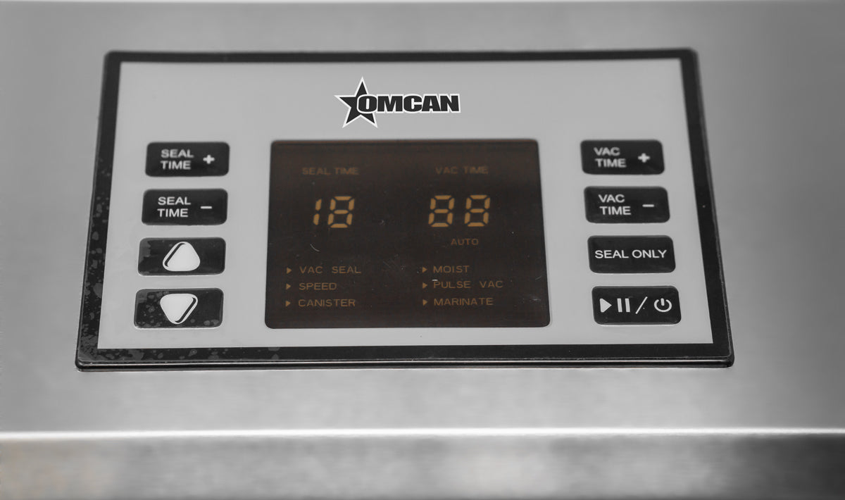 Omcan VP-CN-0012 12 In. Vacuum Packing Machine, 225W, Stainless Steel, -0.9 Bar Vacuum Pump