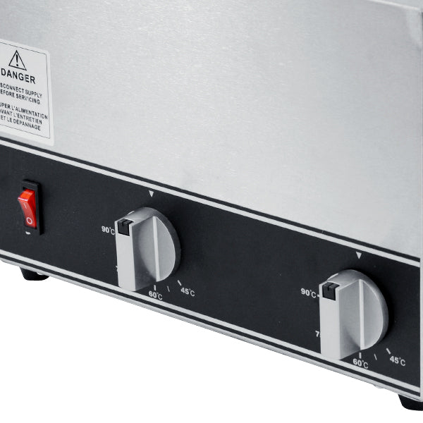 Omcan FW-CN-1602 Double Bottle Sauce Warmer, 400W, Two 32 oz Bottles, Adjustable Thermostat
