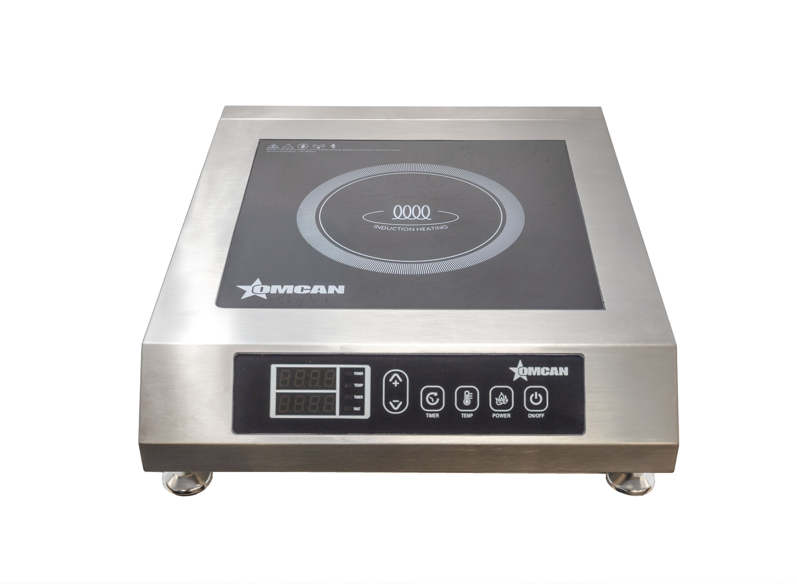 Omcan CE-CN-0034-T 18 In. Countertop Induction Cooker, 3,400W, LED Digital Controls, 140-460°F