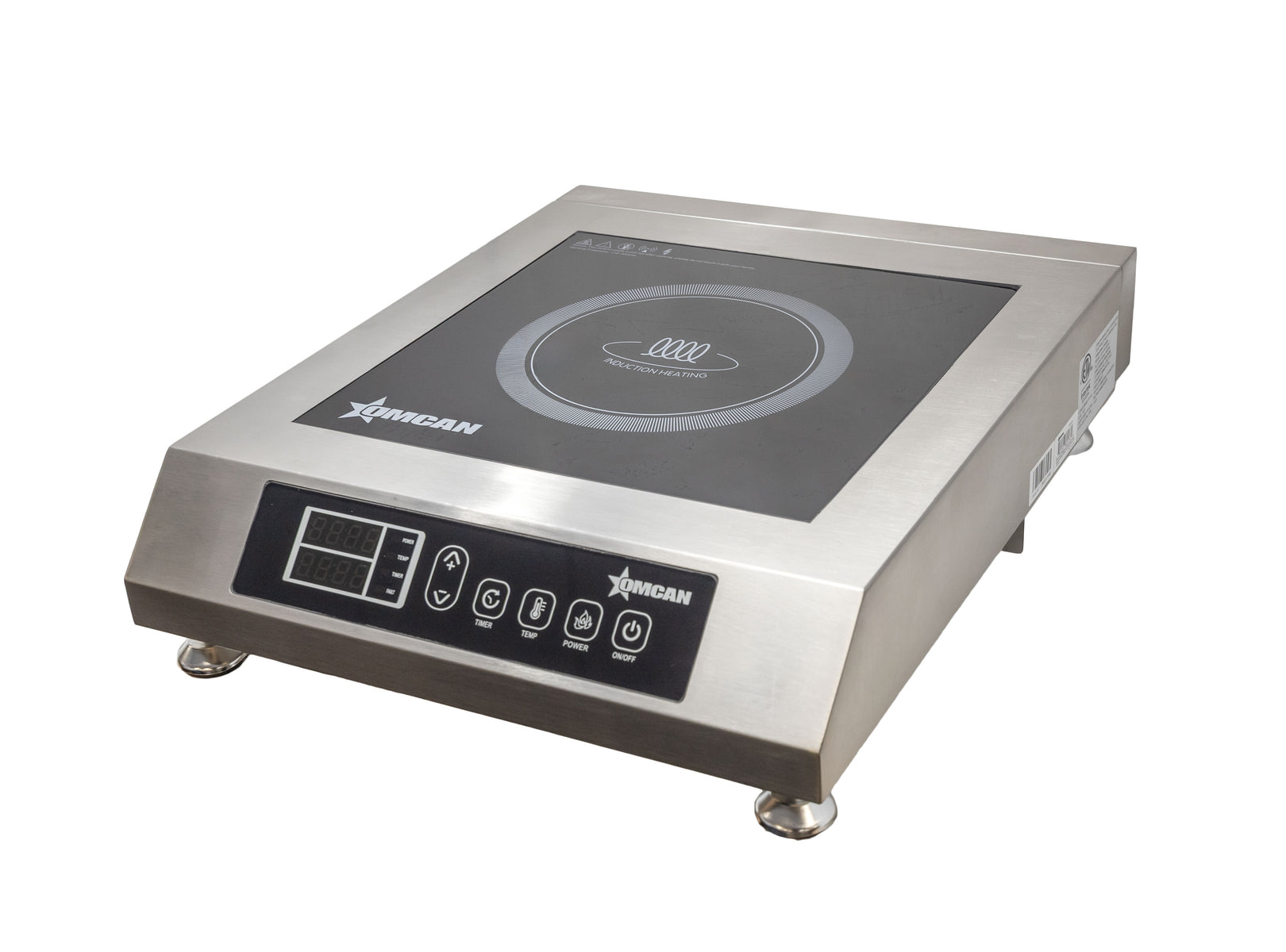 Omcan CE-CN-0034-T 18 In. Countertop Induction Cooker, 3,400W, LED Digital Controls, 140-460°F