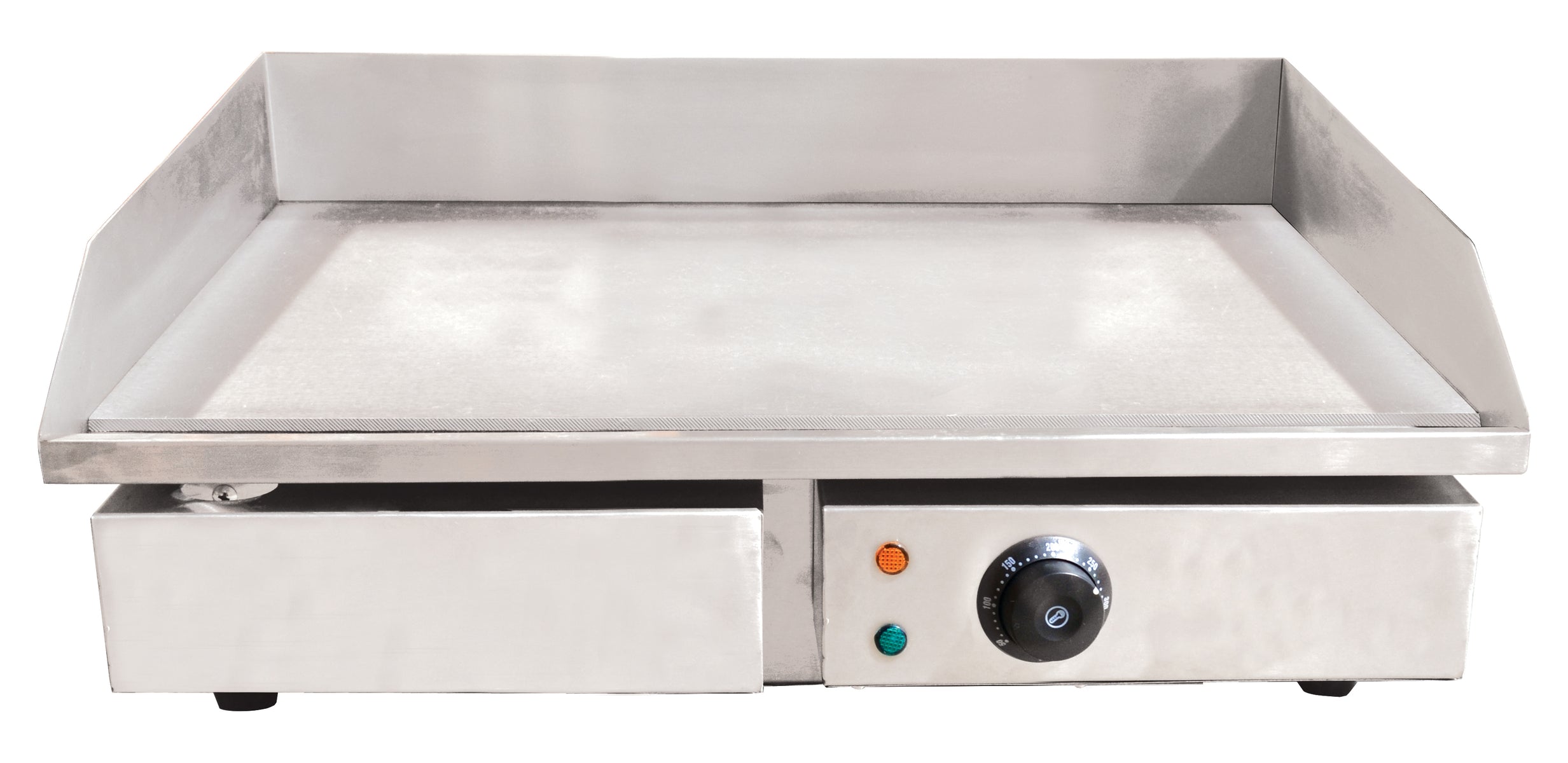 Omcan CE-CN-3000 Countertop Smooth Stainless Steel Griddle, 21.75" x 13.75" Cooking Area, 3,000W