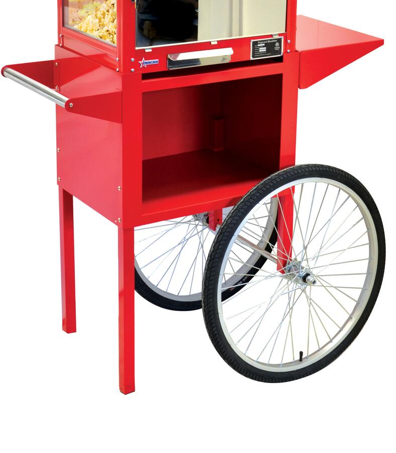 Omcan 44134 37 In. Popcorn Machine Trolley, Two 24 In. Rear Wheels, Fits 8 Oz. Popcorn Machine