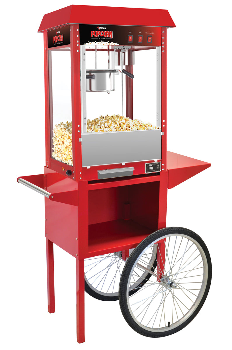 Omcan 44134 37 In. Popcorn Machine Trolley, Two 24 In. Rear Wheels, Fits 8 Oz. Popcorn Machine