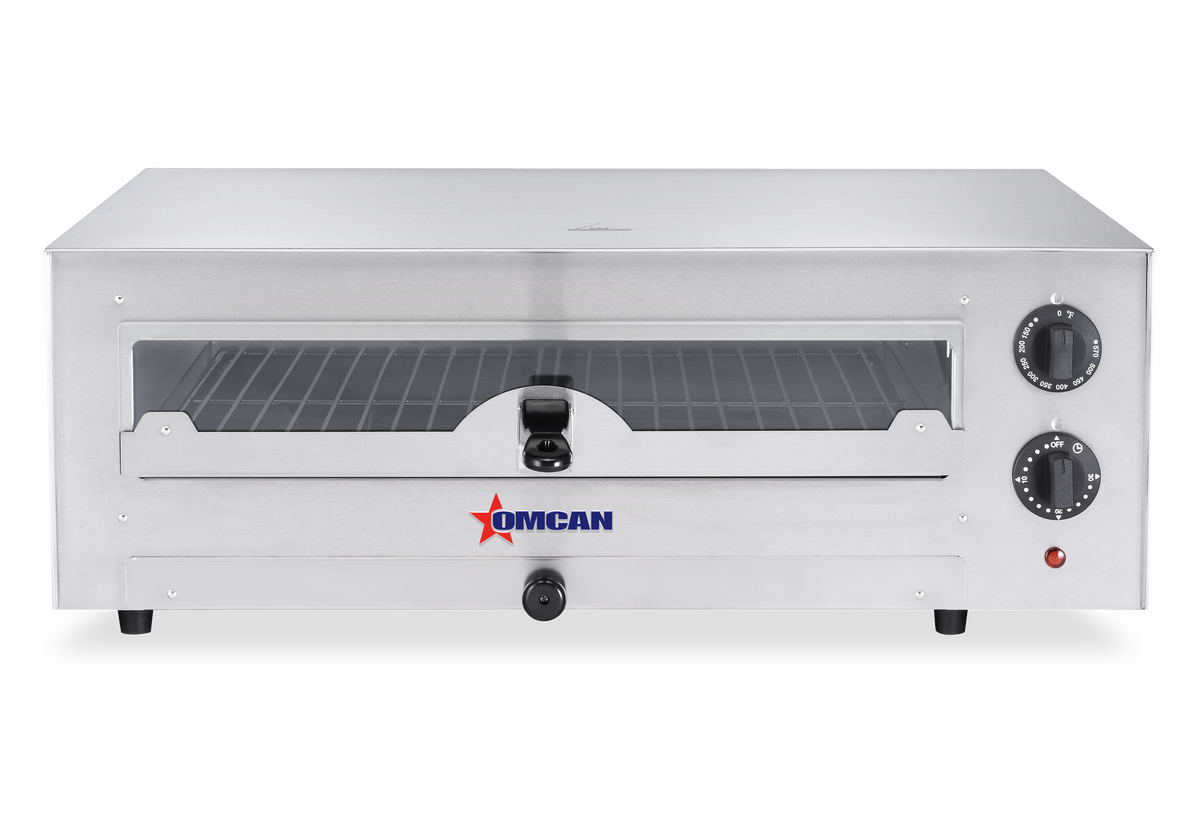 Omcan CE-CN-0016G 24 In. Electric Single Chamber Pizza Oven, 1,700W, Glass Door, Stainless Steel 304