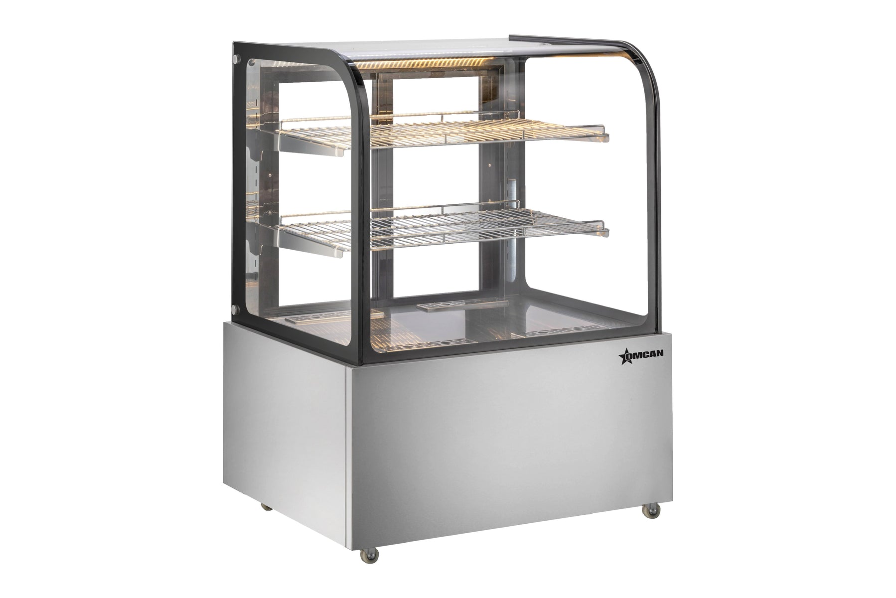 Omcan DW-CN-0270-R 36 In. Floor Model Enclosed Curved Glass Display Warmer, 340L