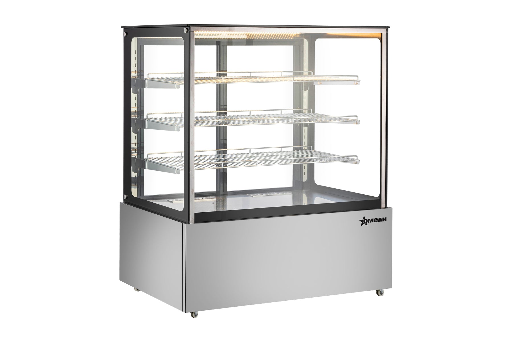 Omcan DW-CN-0371 47 In. Floor Model Display Warmer, Square Glass, 21 Cu. Ft. (60