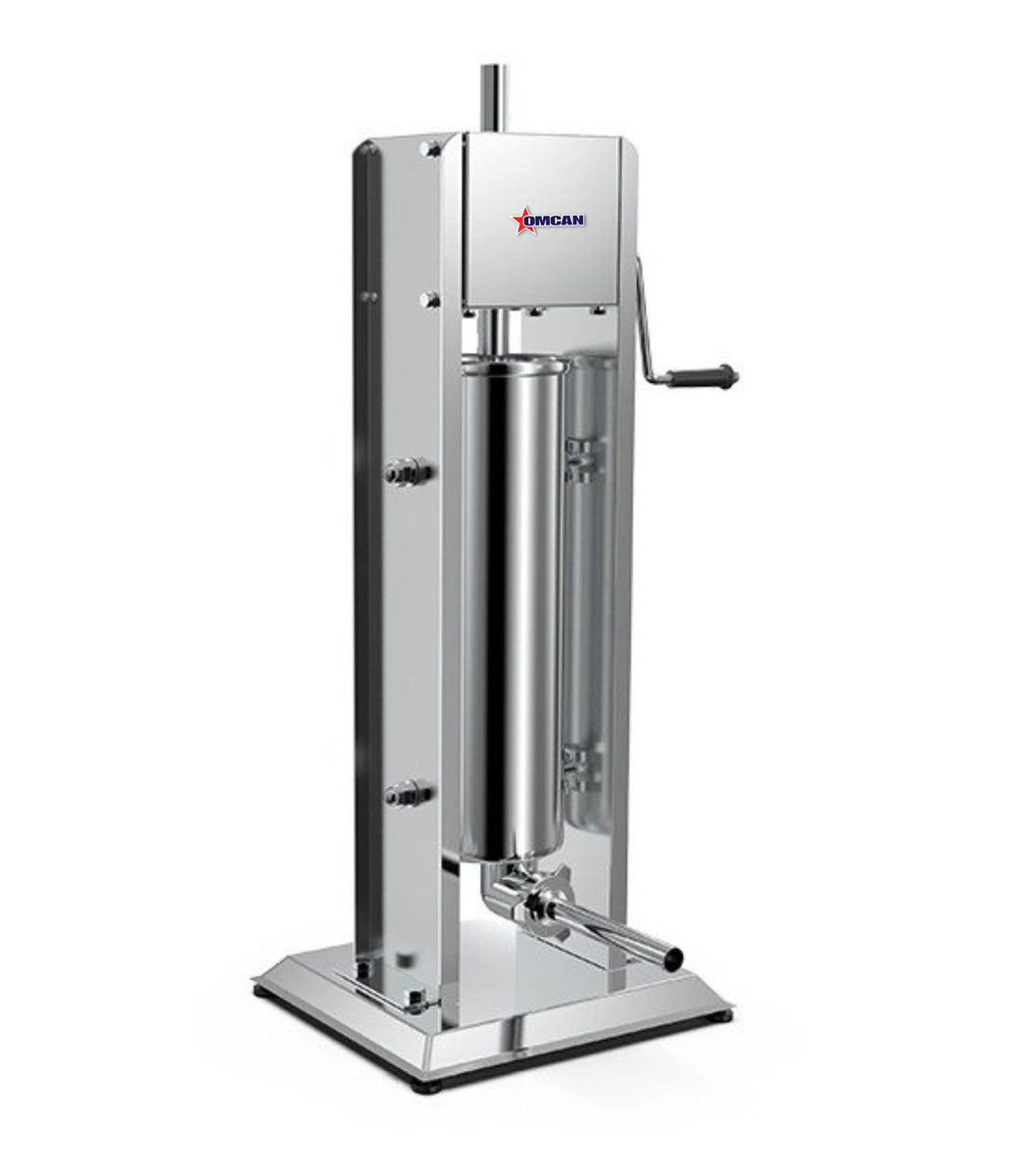 Omcan 47539 Manual Vertical Sausage Stuffer, 15 lb Capacity, Gear Driven, Stainless Steel