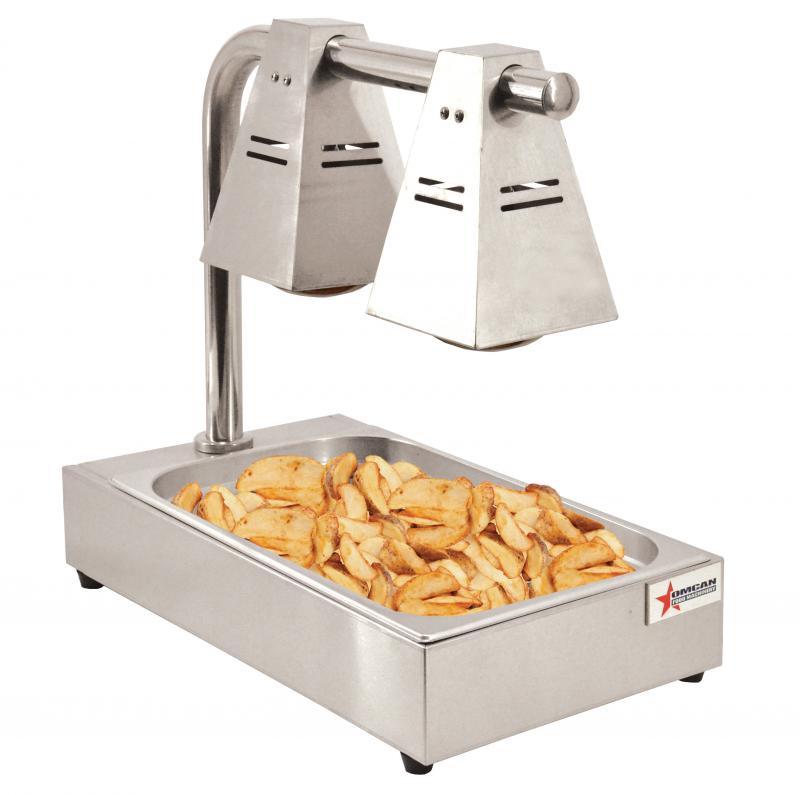 Omcan FW-CN-0936 24 In. Countertop Double Bulb Heat Lamp Fry Dump Station, 275W Infrared Bulb(s), Ventilated Reflectors