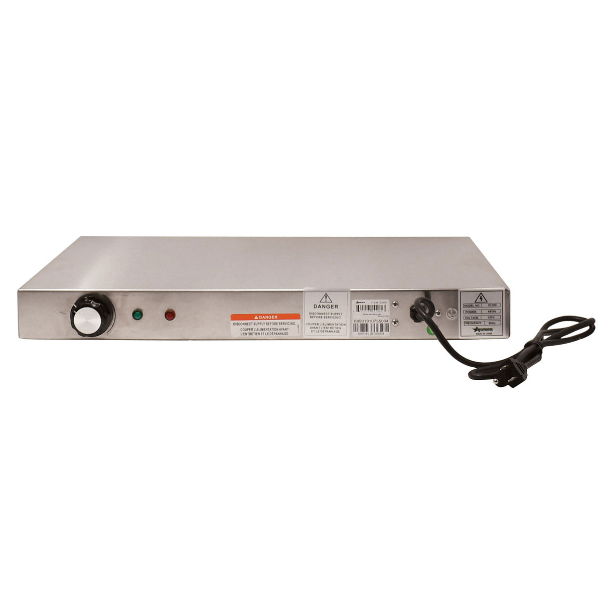 Omcan FW-CN-0450 21 In. Stainless Steel Hot Plate Food Warmer, 450W, Fits Full-Size GN Pan