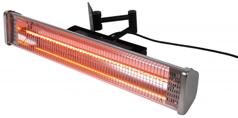 Omcan PH-CN-1500 20 In. Wall Mounted Patio Heater, 1,500W, Halogen, Remote Control, Indoor/Outdoor