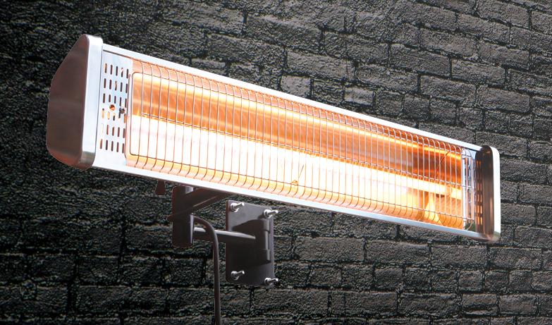 Omcan PH-CN-1500 20 In. Wall Mounted Patio Heater, 1,500W, Halogen, Remote Control, Indoor/Outdoor
