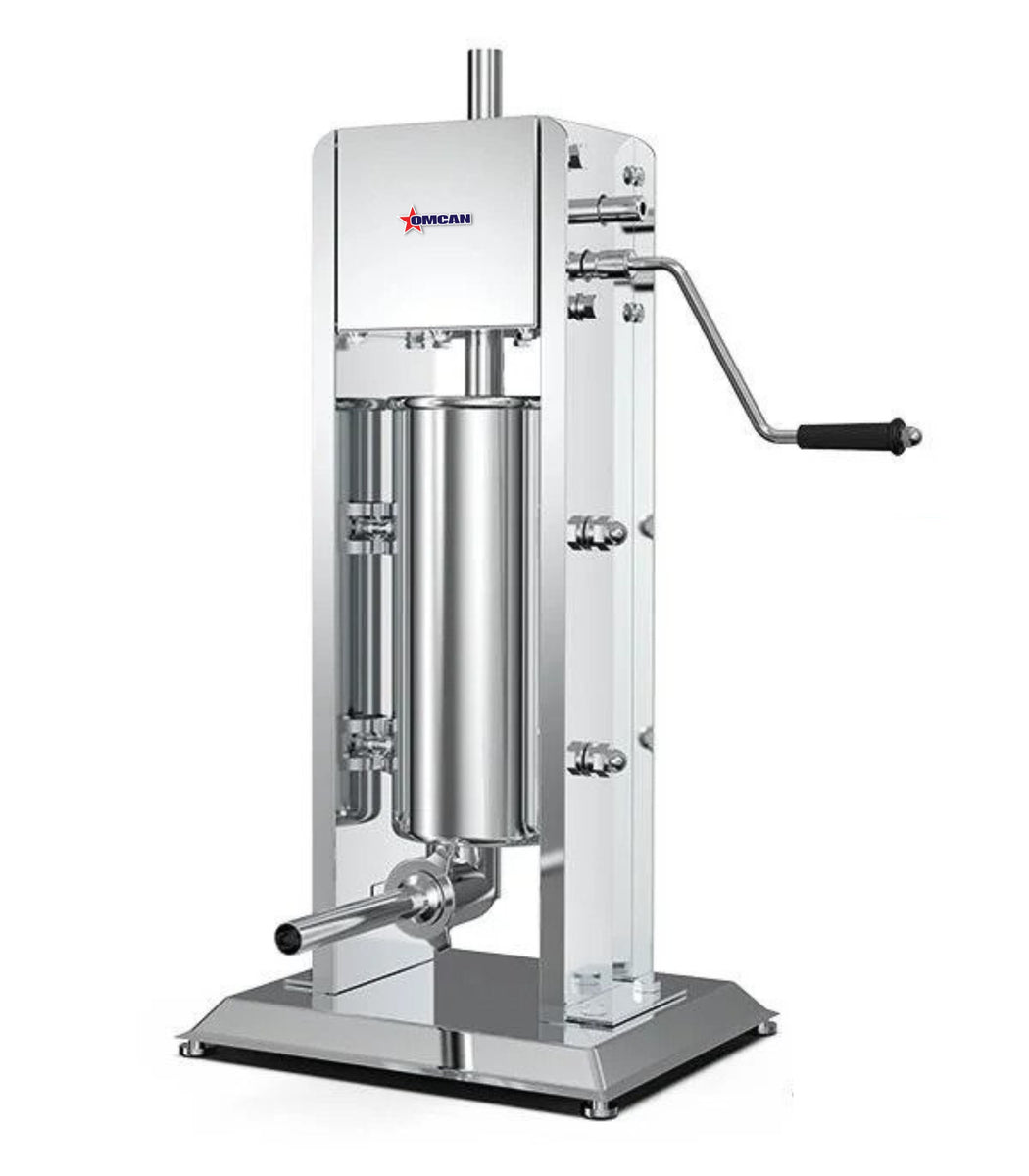 Omcan 47432 Manual Vertical Sausage Stuffer, 11 lb Capacity, Gear Driven, Stainless Steel