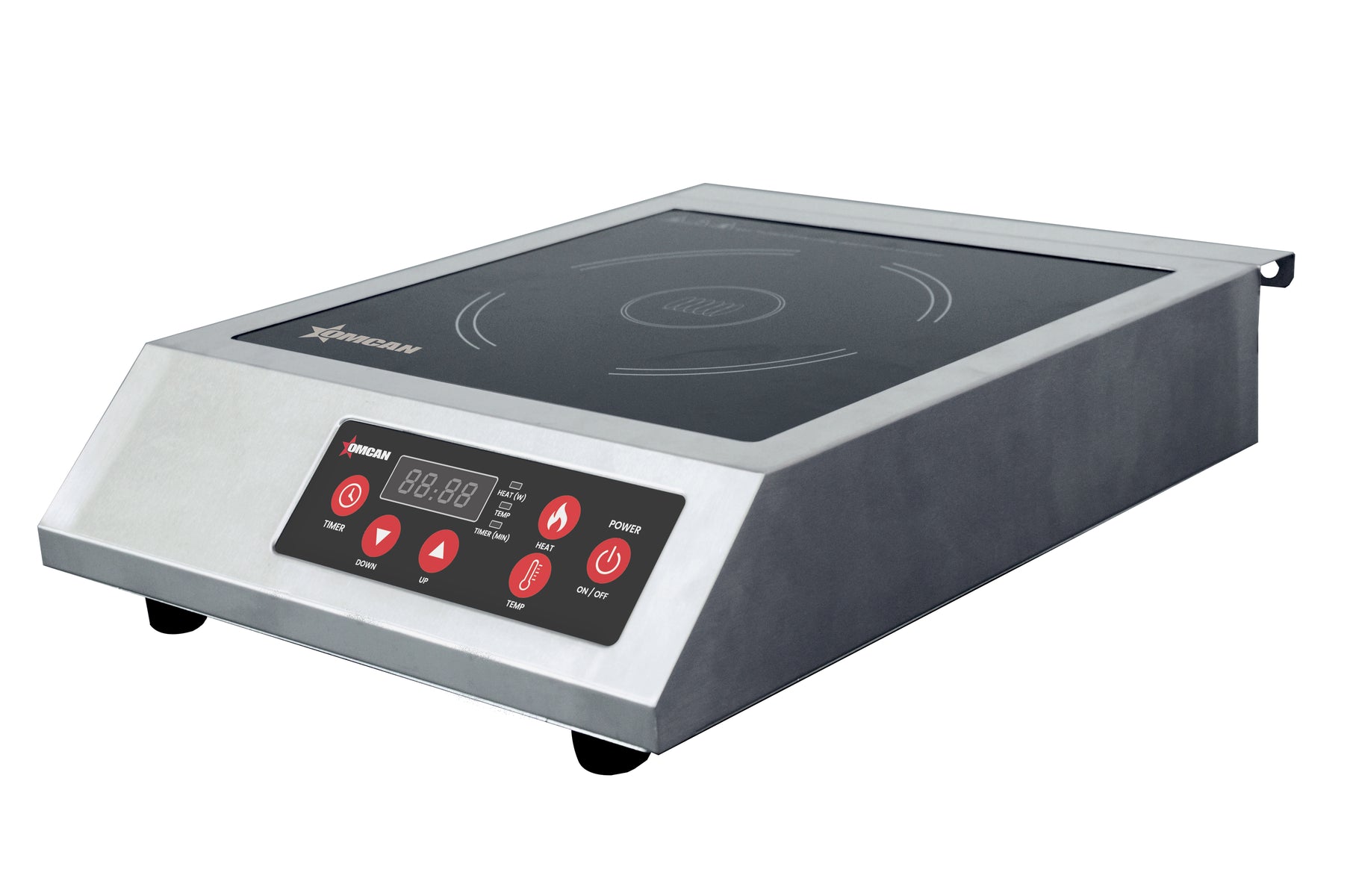 Omcan CE-CN-1800-A 13 In. Countertop Commercial Induction Cooker, 1.8 kW, 10 Power Levels, Digital Controls