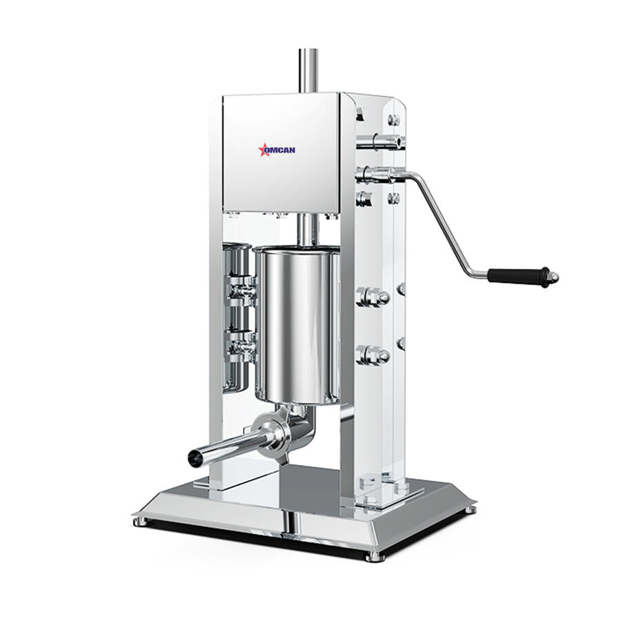 Omcan 47538 Manual Vertical Sausage Stuffer, 7 lb Capacity, Gear Driven, Stainless Steel