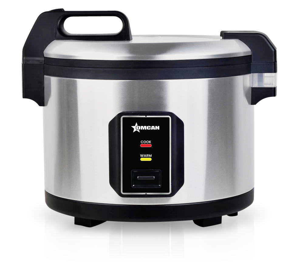 Omcan CE-CN-0060-E 19 In. Commercial Electric Rice Cooker, 64 Cups Cooked (32 Cups Raw), 1,550W, Non-Stick Aluminum Alloy Inner Pot