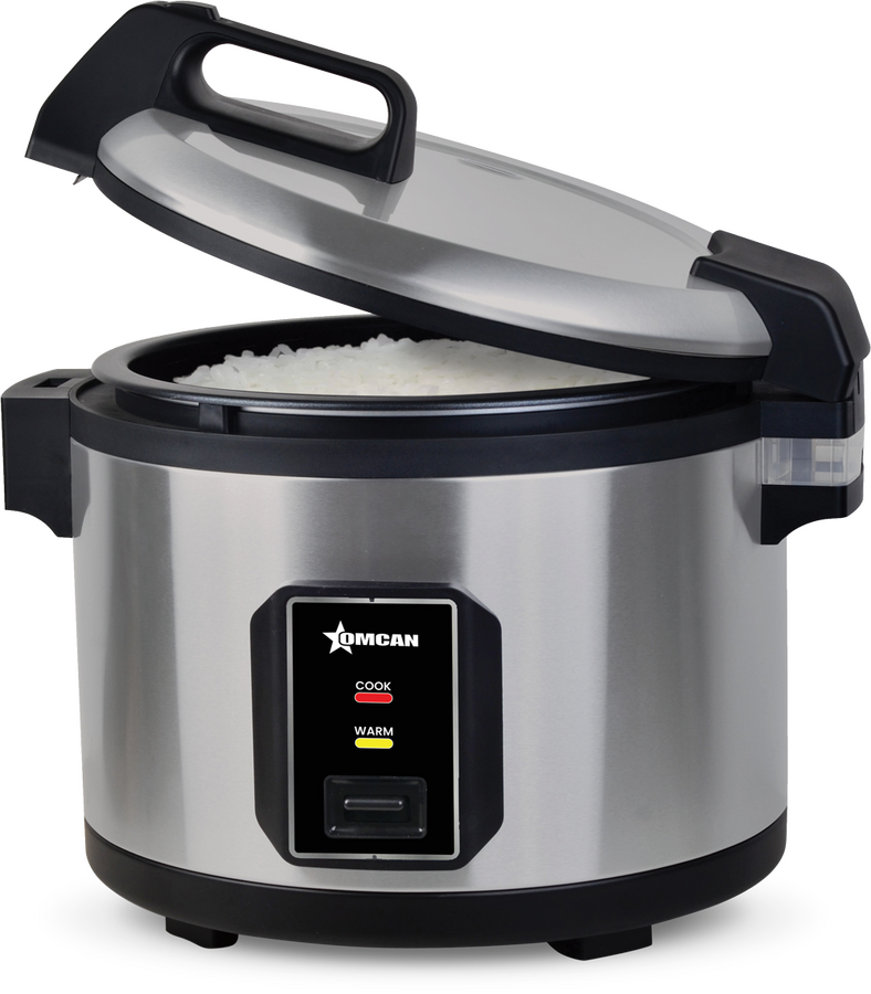 Omcan CE-CN-0060-E 19 In. Commercial Electric Rice Cooker, 64 Cups Cooked (32 Cups Raw), 1,550W, Non-Stick Aluminum Alloy Inner Pot