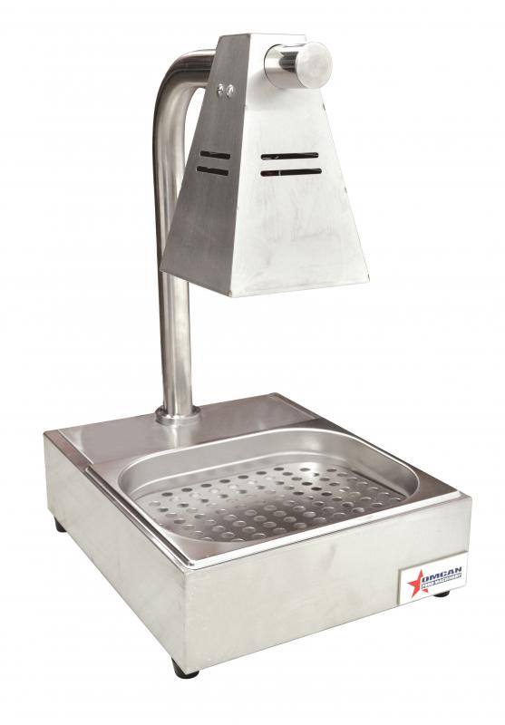 Omcan FW-CN-0736 16 In. Countertop Single Bulb Heat Lamp Fry Dump Station, 275W Infrared Bulb(s), Ventilated Reflectors
