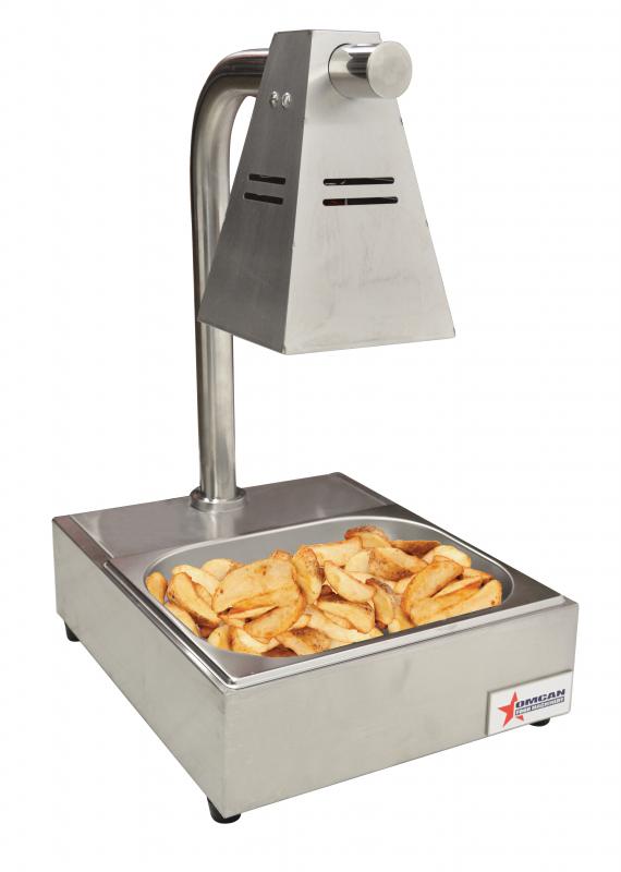 Omcan FW-CN-0736 16 In. Countertop Single Bulb Heat Lamp Fry Dump Station, 275W Infrared Bulb(s), Ventilated Reflectors
