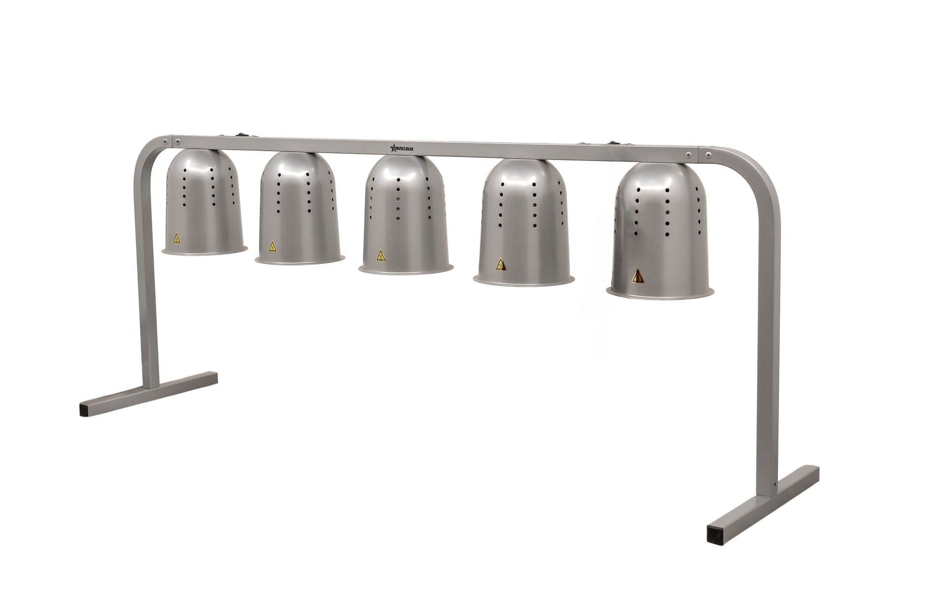 Omcan FW-CN-1250 52 In. Freestanding Heat Lamp, 5-Bulb (1,250W), Aluminum Construction, Adjustable Height