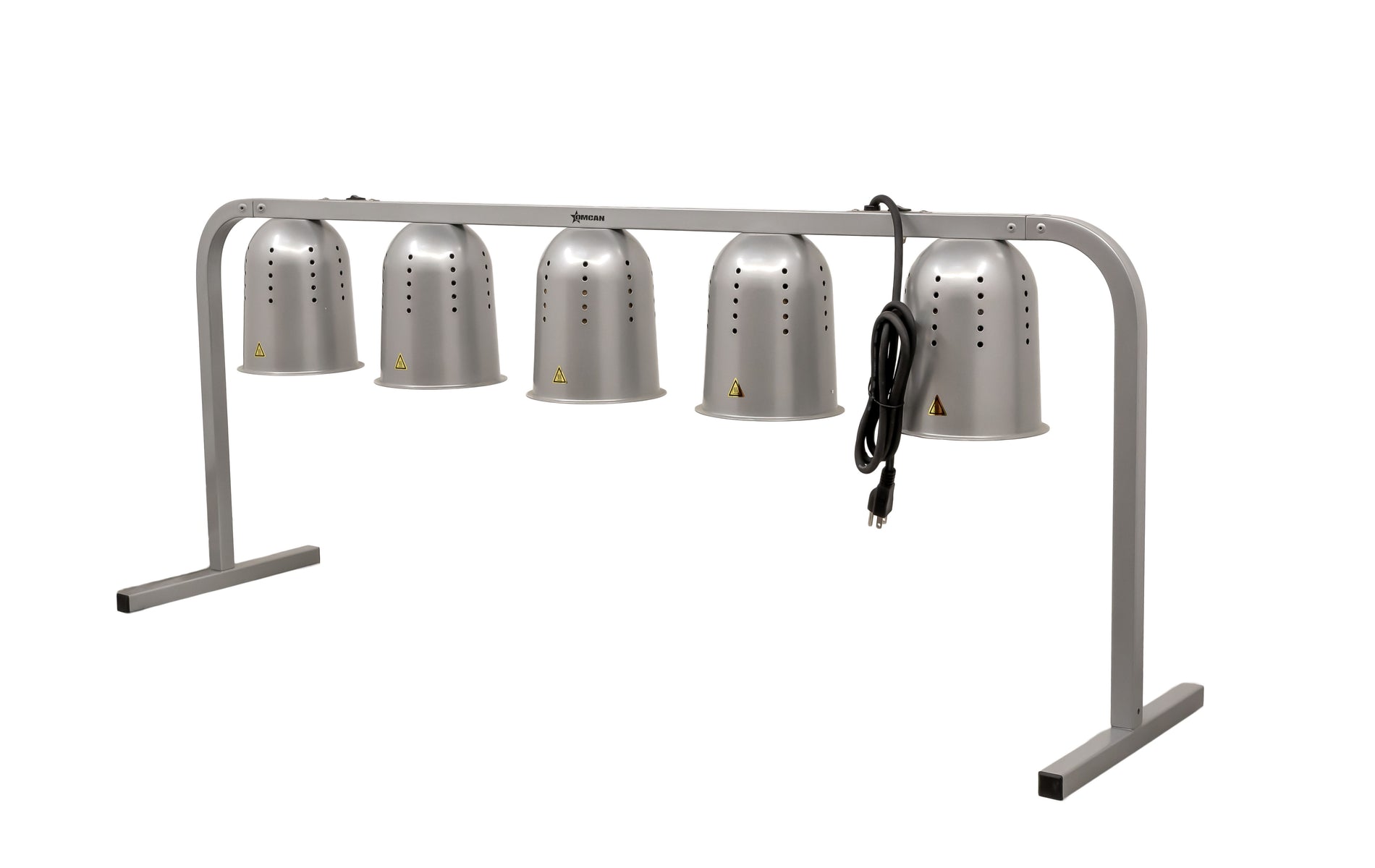 Omcan FW-CN-1250 52 In. Freestanding Heat Lamp, 5-Bulb (1,250W), Aluminum Construction, Adjustable Height
